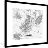 Fotolijst incl. Poster - Stadskaart Alkmaar - 40x40 cm - Posterlijst - Plattegrond