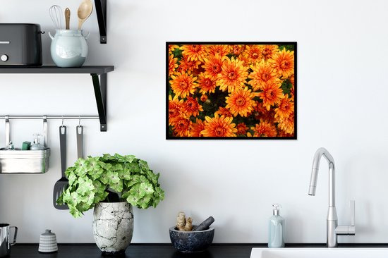 Cadre photo avec poster - Fleurs - Oranje - Chrysanthème - 40x30 cm - Cadre poster