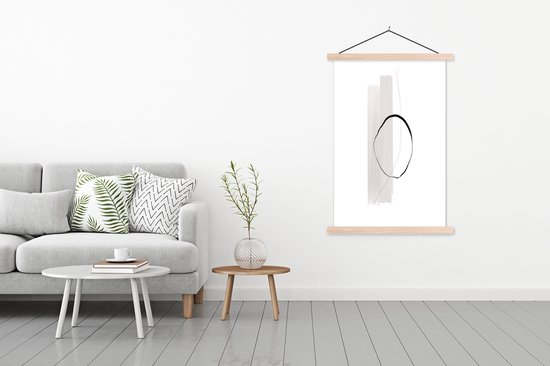 Posterhanger incl. Poster 120x180 cm - Schoolplaat - Abstract - Pastel - Design - Textielposter - Blanke latten