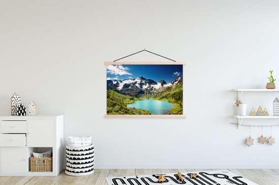 Porte-affiche avec affiche - Affiche scolaire - Neige - Berg - Water - 120x80 cm - lattes vierges