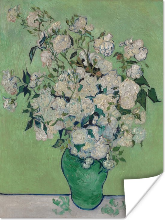 Rozen - Schilderij van Vincent van Gogh Poster 30x40 cm - klein - Foto print op Poster (wanddecoratie woonkamer / slaapkamer)