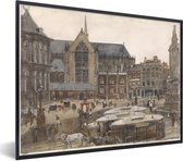 Fotolijst incl. Poster - De Dam te Amsterdam - Schilderij van George Hendrik Breitner - 40x30 cm - Posterlijst