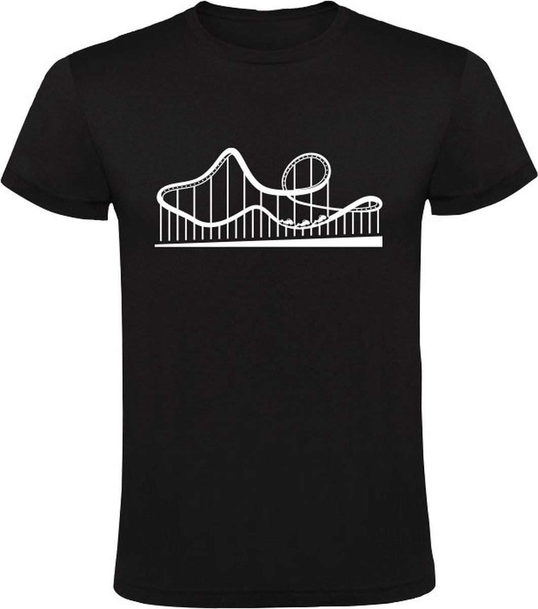 Achtbaan Heren T-shirt | attractiepark | pretpark | achtbanen | rollercoaster | roetsjbaan | Zwart