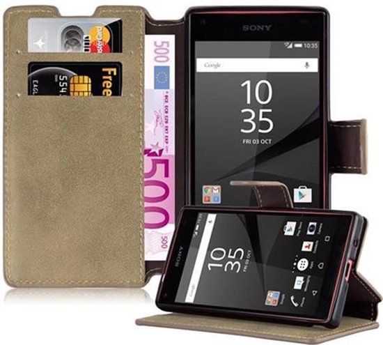 Cadorabo Custodia Libro per Sony Xperia XA1 ULTRA in GRIGIO CHIARO MARRONE - con Vani di Carte, Funzione Stand e Chiusura Magnetica - Portafoglio