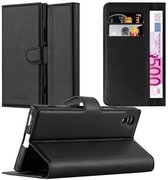 Cadorabo Hoesje geschikt voor Sony Xperia XA1 ULTRA in PHANTOM ZWART - Beschermhoes met magnetische sluiting, standfunctie en kaartvakje Book Case Cover Etui