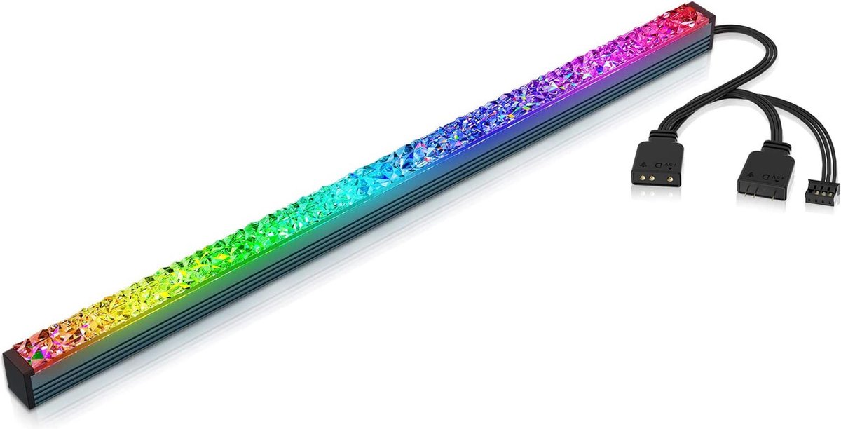Flightmode- AsiaHorse PC ARGB LED-strip, 5V 3Pin Gaming Strip voor PC behuizing, magnetische RGB LED Strip compatibel met Aura SYNC/Gigabyte RGB Fusion/MSI Mystic Light Sync, geen verblinding, ogen beschermen, 28 cm