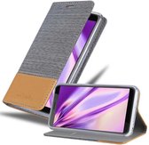 Étui Cadorabo pour HTC Desire 12 en BRUN GRIS CLAIR - Housse de protection avec fermeture magnétique, fonction support et poche pour cartes Book Case Cover Etui