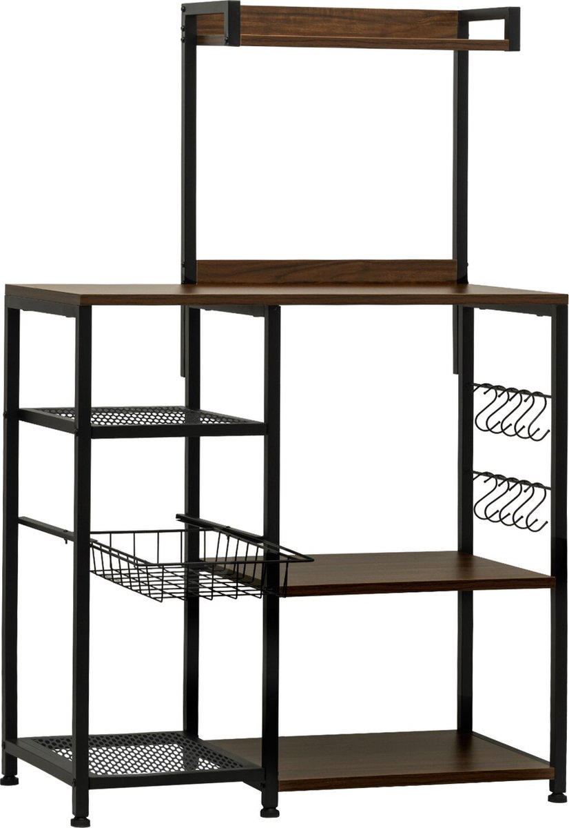 HOMCOM mobiele garderobe garderobekast met plank 4 zwenkwielen voor