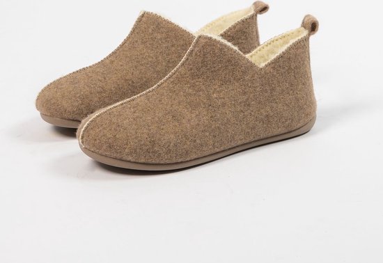 Manfield - Femme - Chaussons beiges - Taille 36