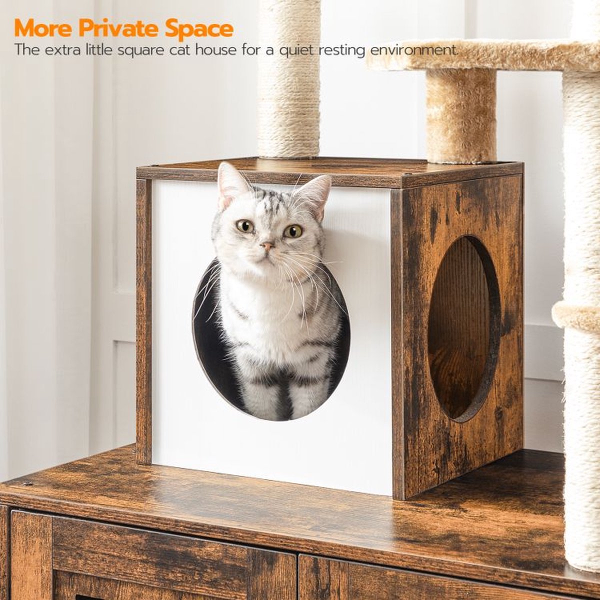 Lycce Krabpaal Tanja - Met Woonhol, Ligbak En Speelveer, Grijs 39x39x138 Cm