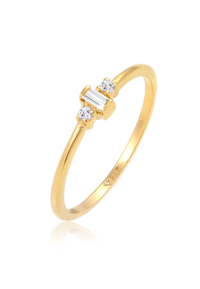 Elli PREMIUM - Ring - Elli PREMIUM Ring Dames Solitaire Verloving Filigraan met Topaas in 925 sterling zilver verguld - Dames