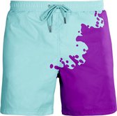 SEA'SONS - Zwembroek Jongens - Kleurveranderend - Rood-mint - Maat 98/104 (SEASONS - Kleur veranderend)