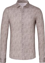 Desoto - Overhemd Melange Bruin - Heren - Maat S - Slim-fit