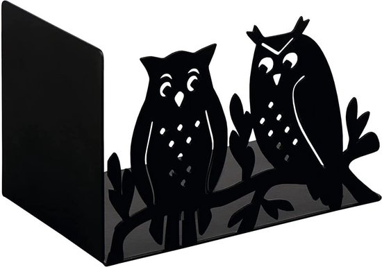moses. Libri_x decoratieve boekensteun voor boeken, decoratieve boekenstandaard van metaal, zwarte boekensteun met cut-out belettering boek en katten
