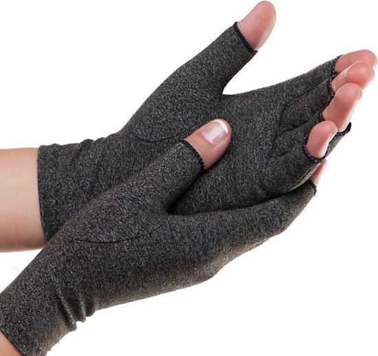 BOTC Reuma Handschoenen - 1 Paar - Artrose - artritis - Maat S - Artrose - artritis - dark grey