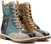 GOBY - Cat coloré - Bottes pour femmes - Botte - Bottes femmes - Bottes pour femmes - Bottes pour femmes - Bottes longues - Fait main - Imprimé animal - Taille 40