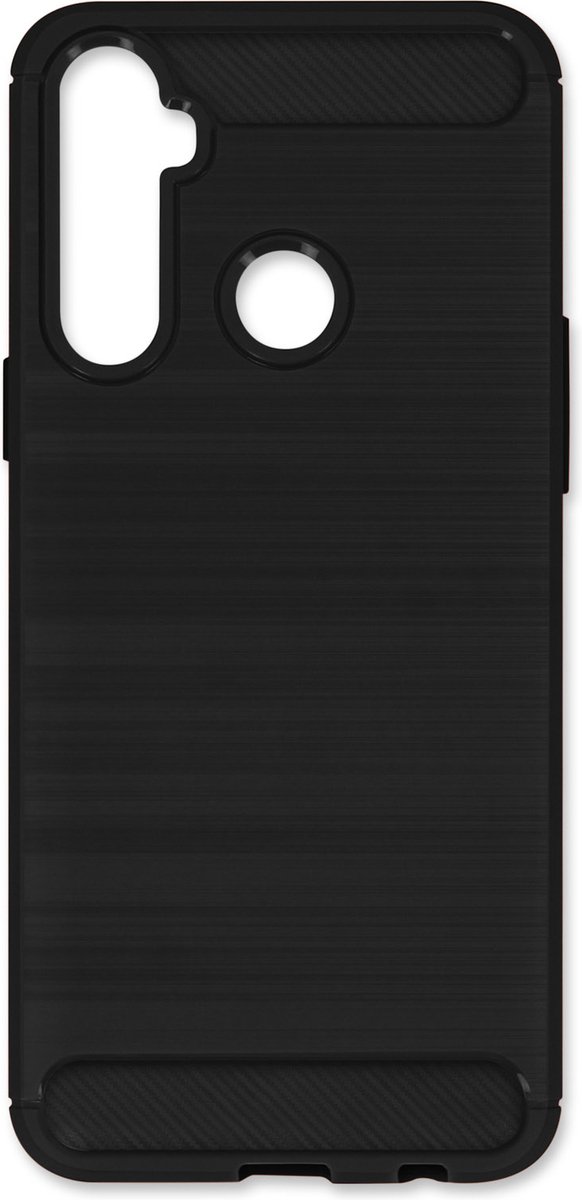 Geschikt voor Realme 6i Versterkt Soft Case met geborsteld effect zwart