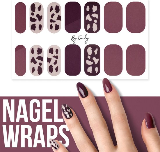 Nagel wrap - Cowly Red | 14 stickers per vel | Nail wrap | Nail art | Trendy | Design | Nagellakvrij | Eenvoudig | Nagel art | Nagel wrap | Nagel stickers | Folie | Zelfklevend | Sjablonen
