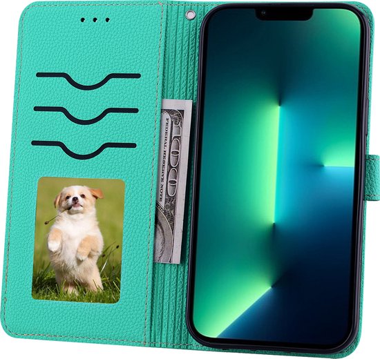 Étui adapté pour OPPO Find X5 - Bookcase - Cordon - Porte-cartes - Portefeuille - Protection appareil photo - Simili cuir - Turquoise