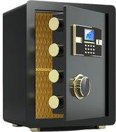 Buxibo - Brandwerende Kluis Huis - Brandkast - Met Digitaal Codeslot, Cijferslot & Sleutel - Metaal - Zwart