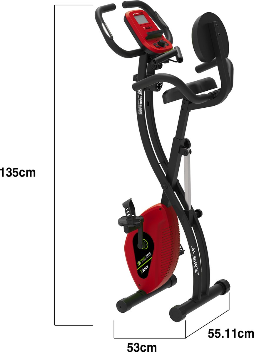 SportTronic X6 Hometrainer Inklapbare fitnessfiets Rood Zwart bol