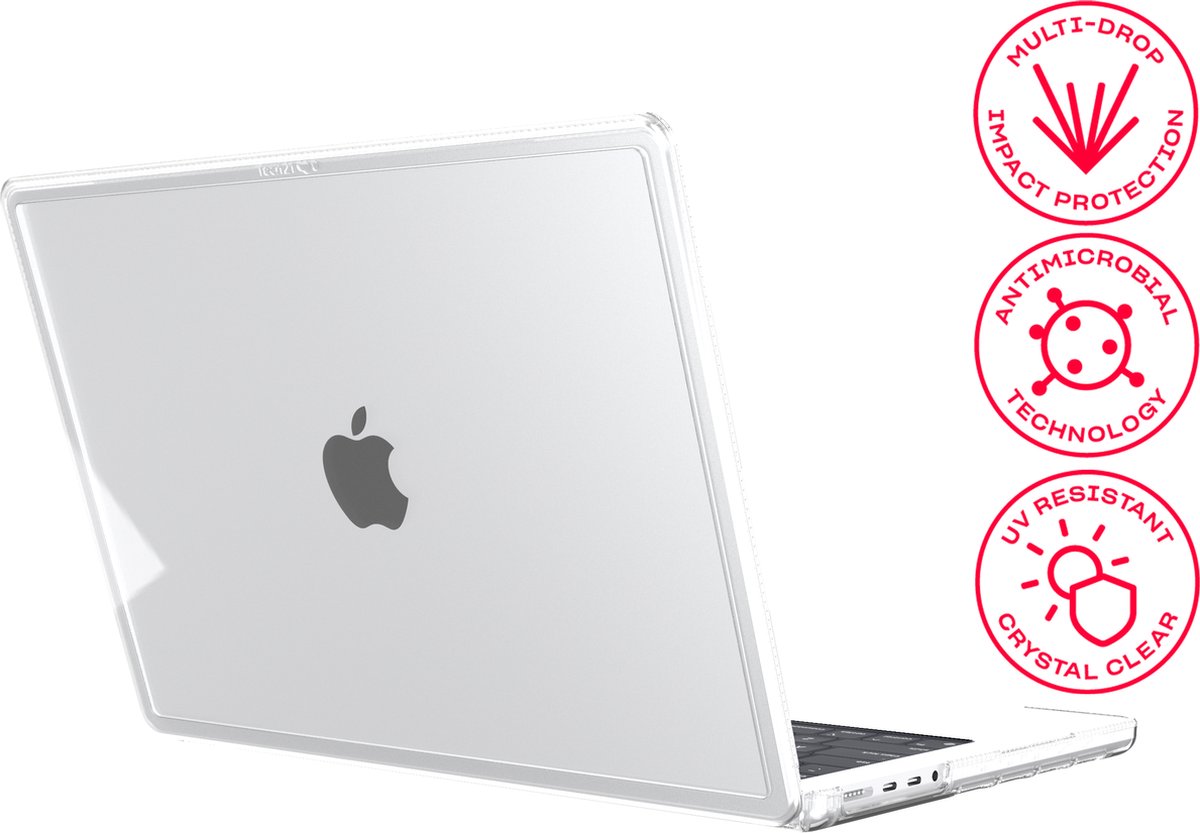 Tech21 Evo Clear - MacBook Pro 14 (2021 & 2023 M3) laptophoes - 14 inch cover - Transparant - Hard case