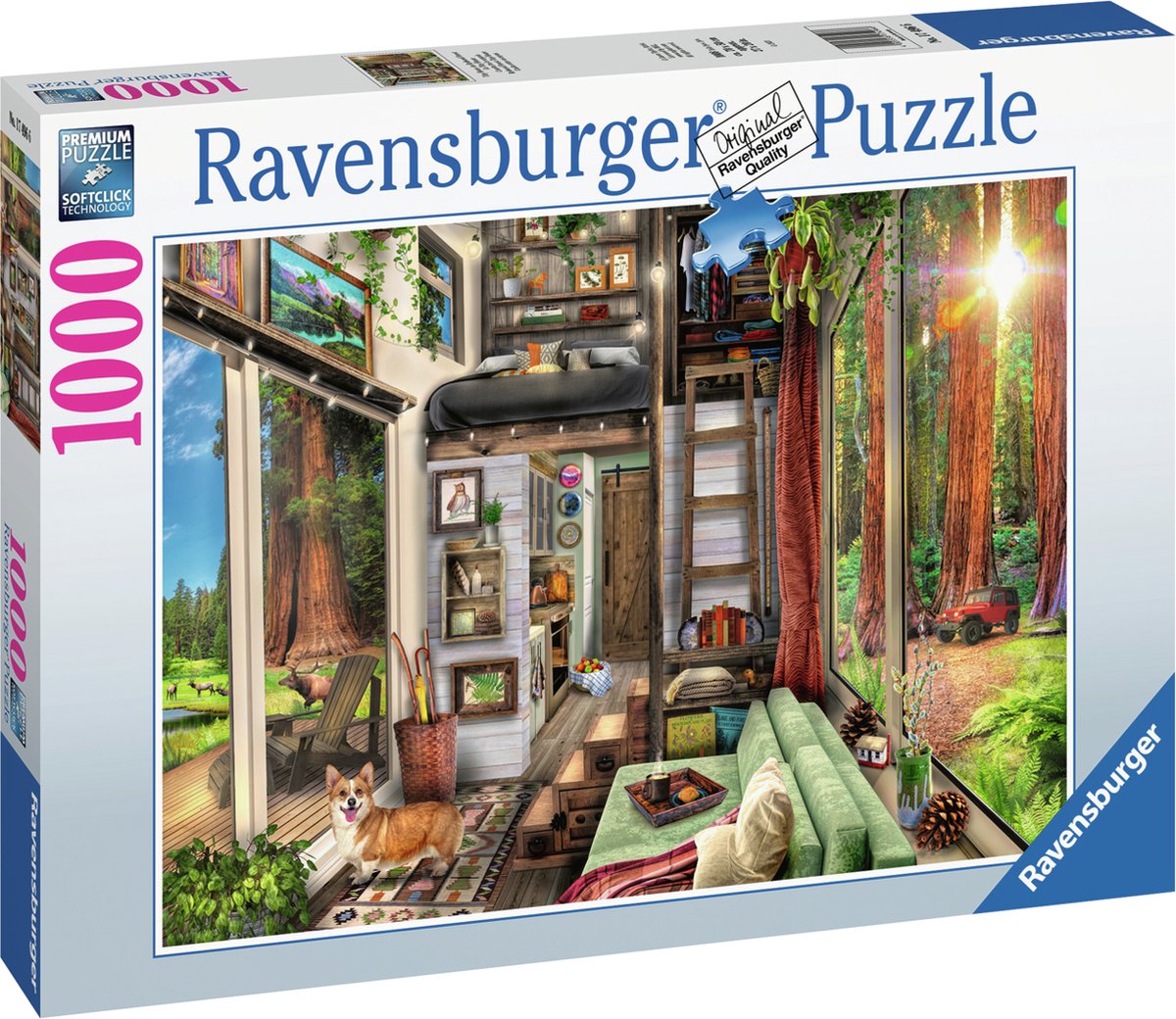 Tiny House in Redwood Forest Puzzel (1000 stukjes)