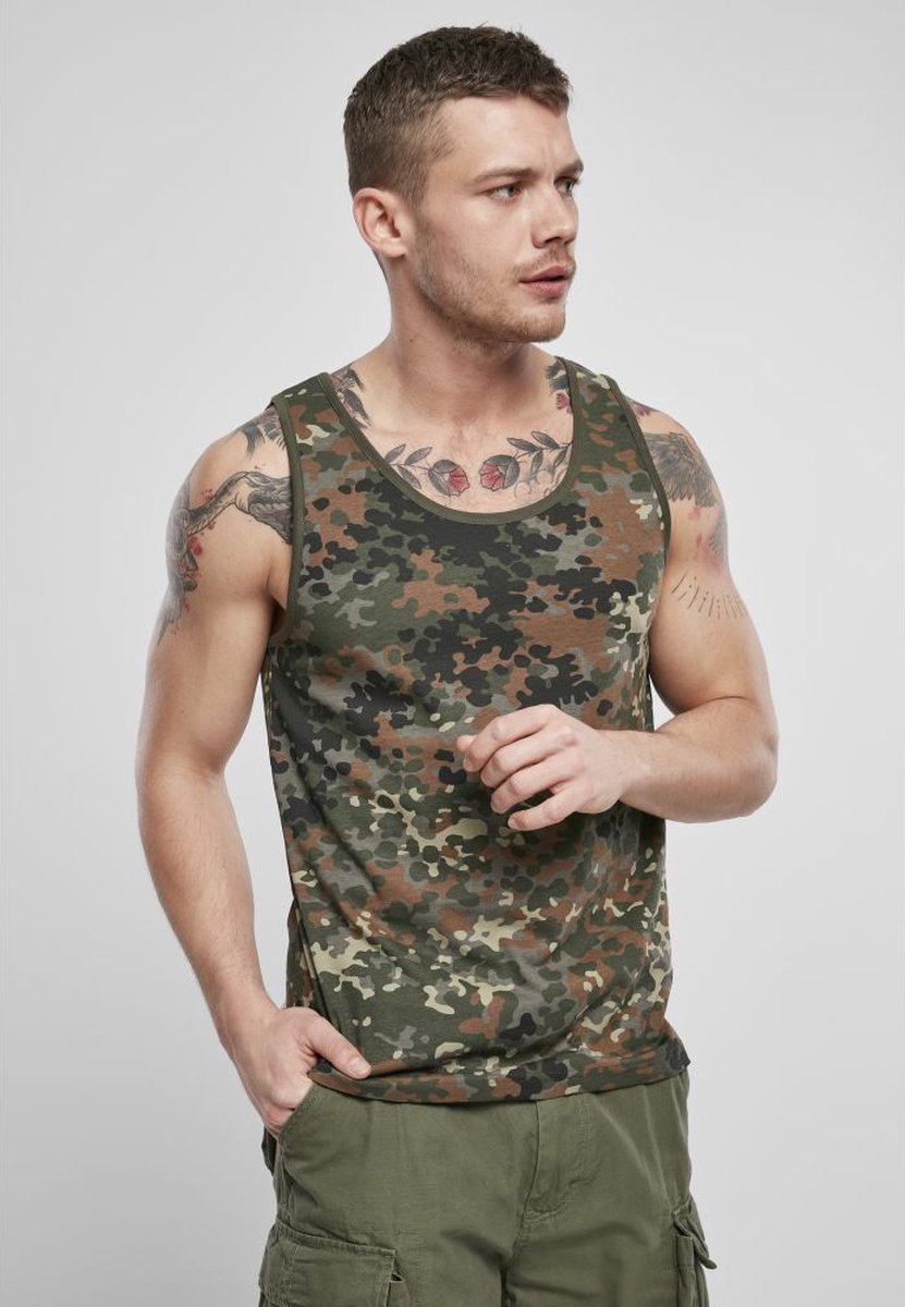 Brandit - Basic Tanktop - XL - Groen/Bruin