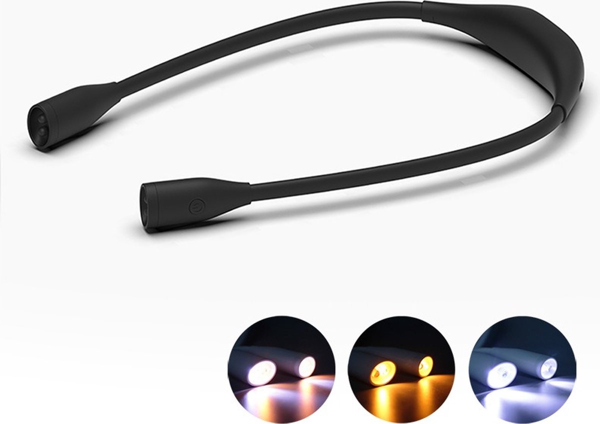 Neklamp Nekleeslamp Oplaadbaar Flexibele Leeslampje met Dimmer Geschikt