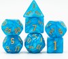 Afbeelding van het spelletje Macaron Colors Dice Blauw | Dobbelstenen set voor D&D | 7 dobbelstenen set | RPG dice set