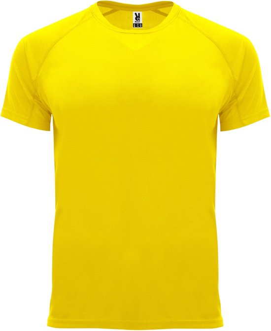 Geel unisex sportshirt korte mouwen Bahrain merk Roly maat XL