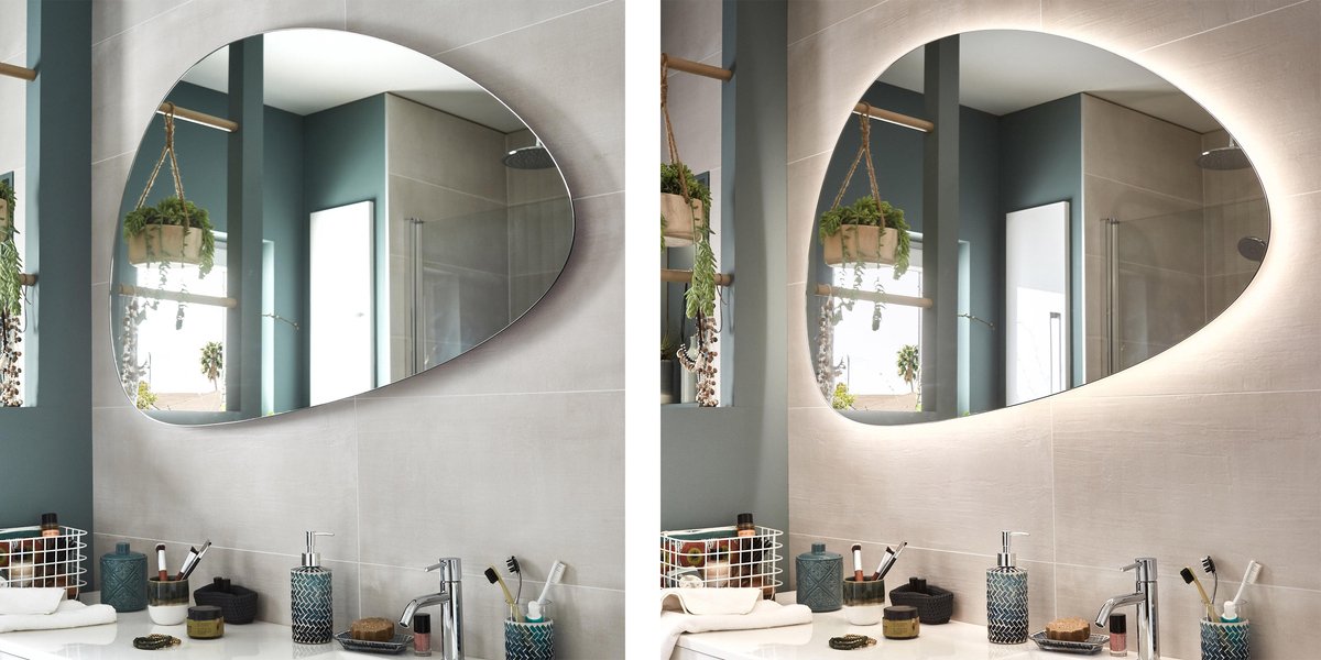 SENSEA - Miroir de salle de bain LED avec éclairage 38W GOTA - Lampe miroir  L.80 x... | bol.com