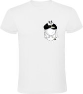 Panda in borstzakje Heren T-shirt | dier | beest | grappig