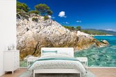 Behang - Fotobehang Zee - Klif - Zomer - Tropisch - Breedte 360 cm x hoogte 240 cm