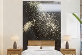 Behang - Fotobehang Marmer - Goud - Zwart - Luxe - Breedte 225 cm x hoogte 350 cm