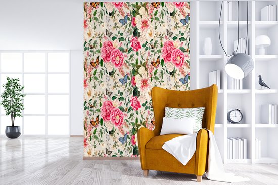 Papier peint - Papiers Papier peint photo Fleurs - Printemps - Insectes - Largeur 195 cm x Hauteur 300 cm