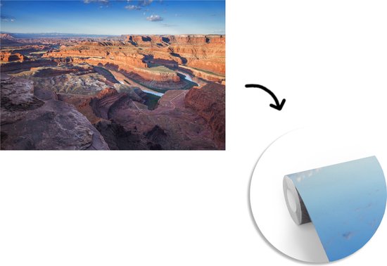 Papier peint vinyle - Ciel bleu vif sur le Grand Canyon et le fleuve Colorado dans l'Utah largeur 330 cm x hauteur 220 cm - Tirage photo sur papier peint (disponible en 7 tailles)