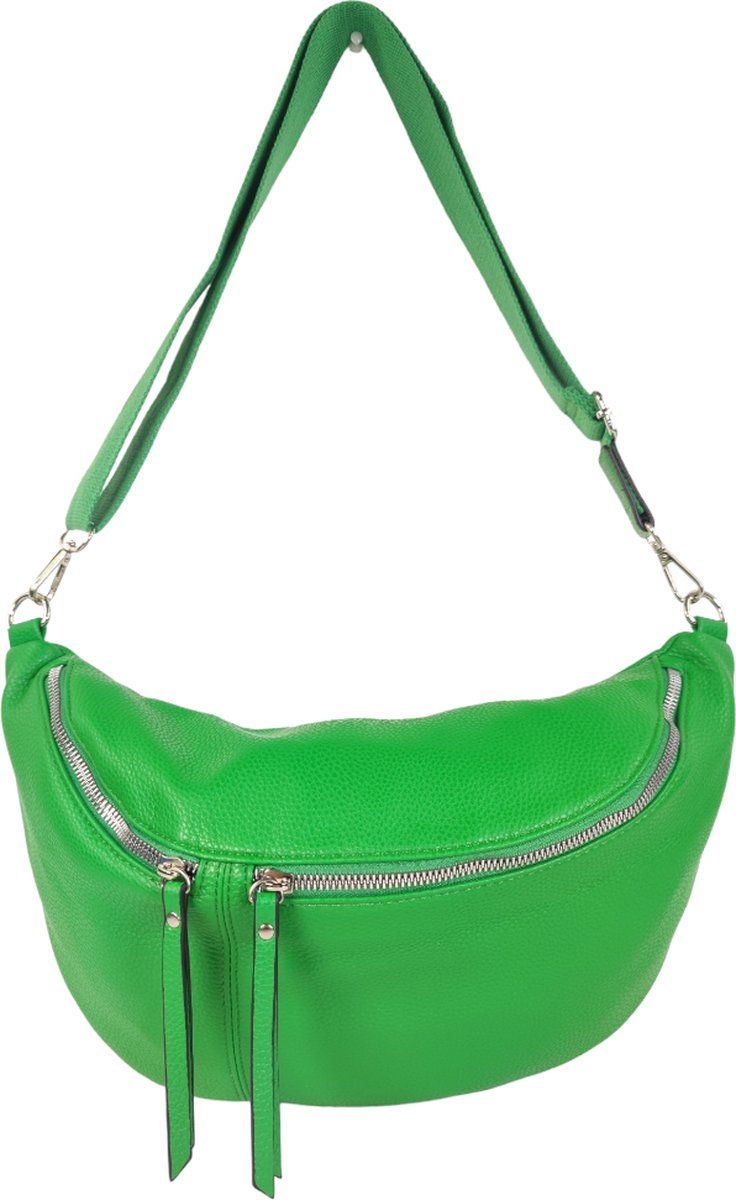 Qischa® - Crossbody heuptas bumbag - uni riem - soft - groen - vegan - XL size