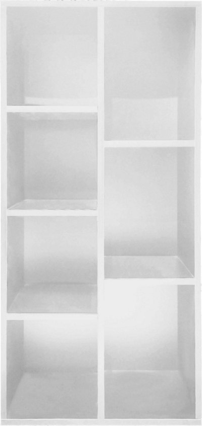 Boekenkast - open vakkenkast - wandkast - 130 cm hoog - wit