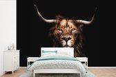 Papier peint - Papier peint photo Lion - Corne - Zwart - Largeur 360 cm x hauteur 240 cm
