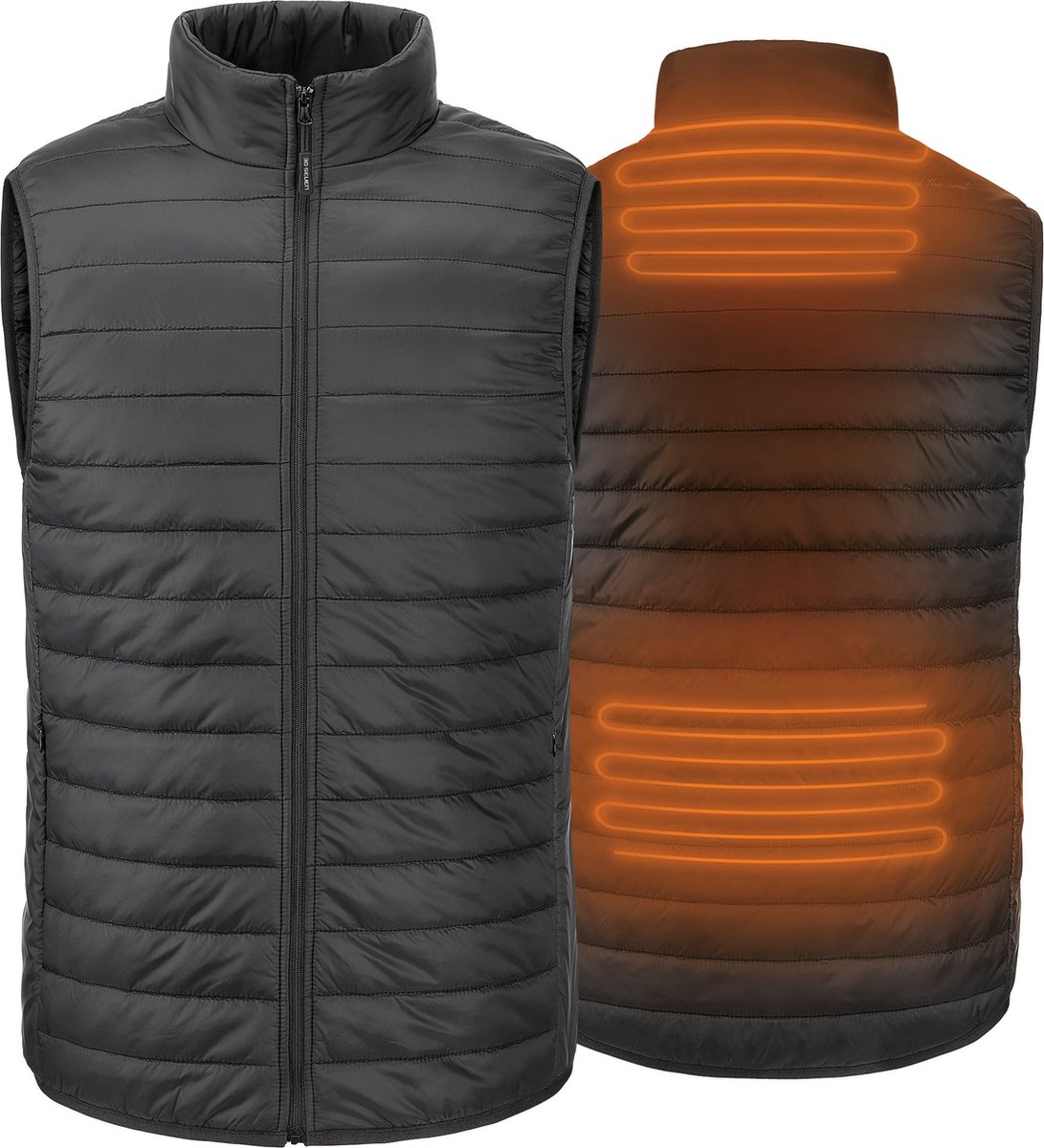 Verwarmde mouwloze vest - Regular Fit Voor Mannen - Rapid power technologie zonder powerbank - zwart