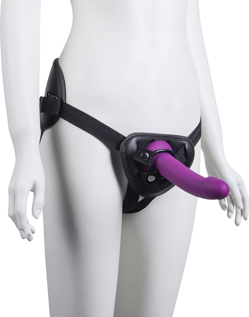 Goedkoopste Banoch | Strap on harnas universeel Dildo Claes - paars siliconen