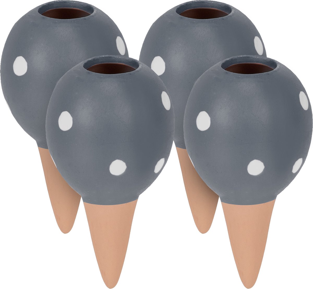 waterdruppelaar - set van 4 - elk 100 ml - kamerplanten - waterbollen - grijs