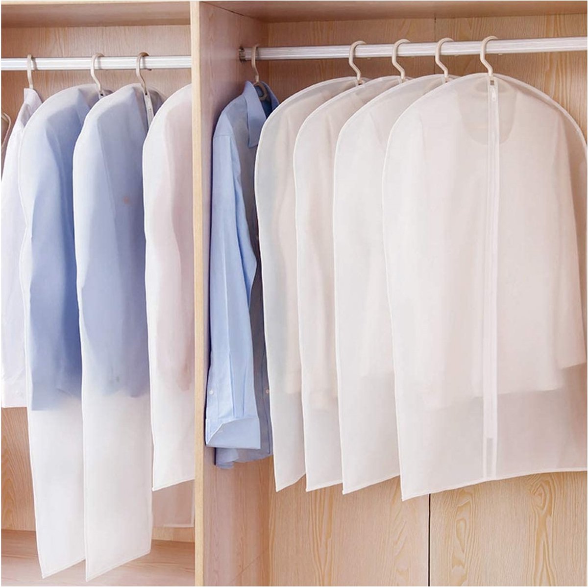 SUNMOOL Kledinghoes - Kledingzakken - Opbergtas Kleding - Opbergzak - Transparant - 60 x 120 cm - 5Stuks