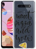 LG K51S Hoesje I Want pizza - Designed by Cazy