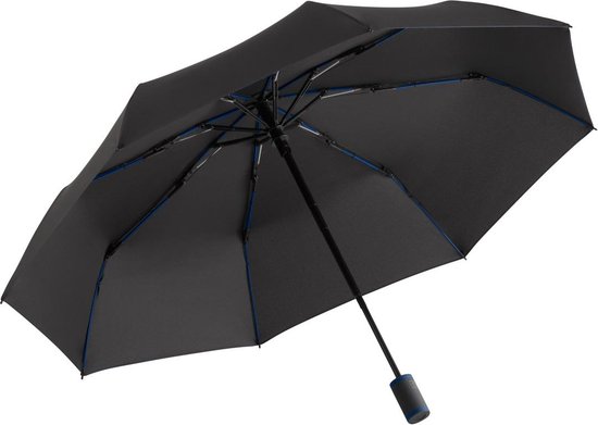 Fare AOC-Mini Style luxe opvouwbare paraplu met gekleurd frame zwart blauw 97 centimeter