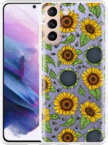 Hoesje Geschikt voor Samsung Galaxy S21 Sunflowers