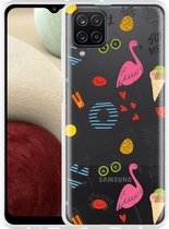 Hoesje Geschikt voor Samsung Galaxy A12 Summer Flamingo
