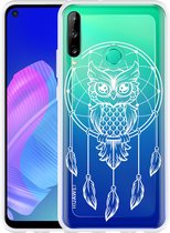 Huawei P40 Lite E Hoesje Dream Owl Mandala White Designed by Cazy