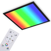 BRILONER - LED-paneel plafondlamp Ultra Flat RGB Kleurverandering CCT Dimbare afstandsbediening Timer Nachtlicht Functie 15W Zwart